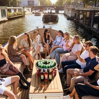 Amsterdam: Canal Booze Cruise with Unlimited Drinks Option